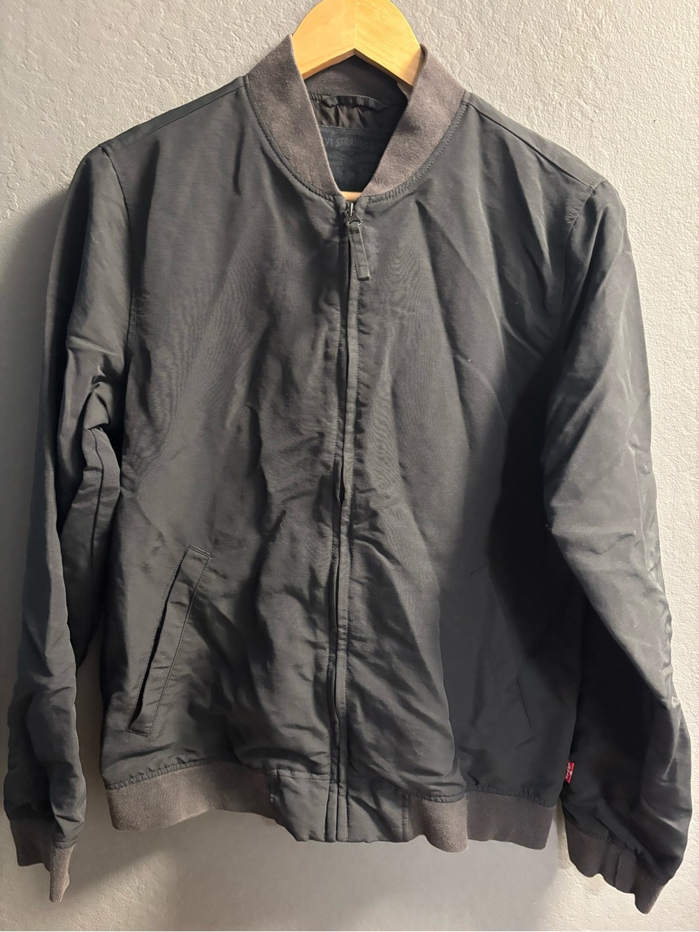 Levi Strauss men's black lightweight bomber jacket small bx1 unisex